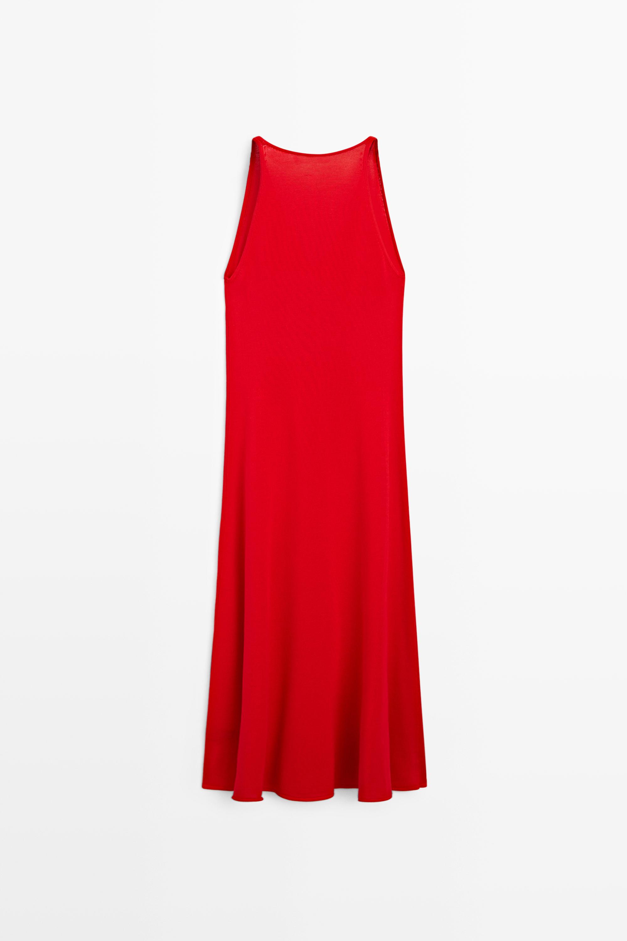 Robe midi en maille col V